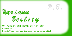 mariann beslity business card